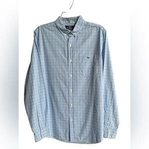 Vineyard Vines Slim Fit Tucker Shirt Long Sleeve Light Blue White Plaid Men’s M